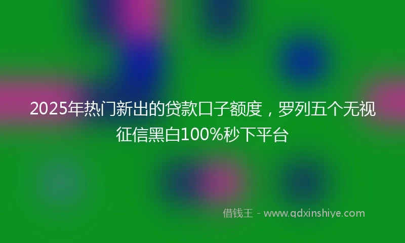 2025年热门新出的贷款口子额度，罗列五个无视征信黑白100%秒下平台