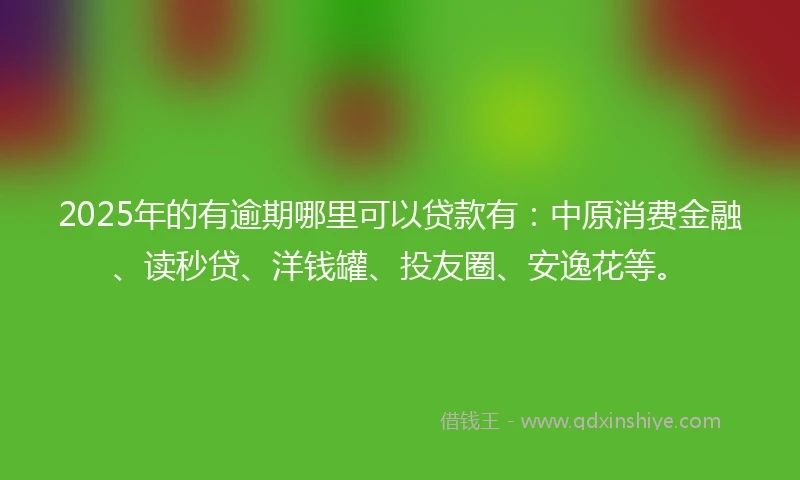 2025年的有逾期哪里可以贷款有：中原消费金融、读秒贷、洋钱罐、投友圈、安逸花等。
