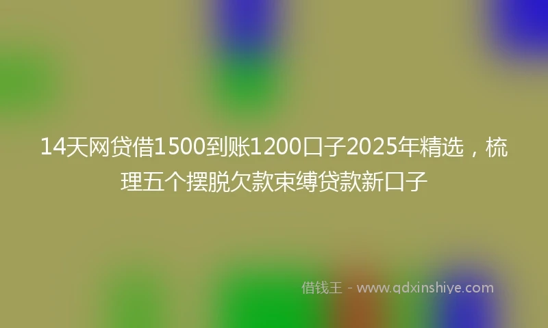 14天网贷借1500到账1200口子2025年精选，梳理五个摆脱欠款束缚贷款新口子
