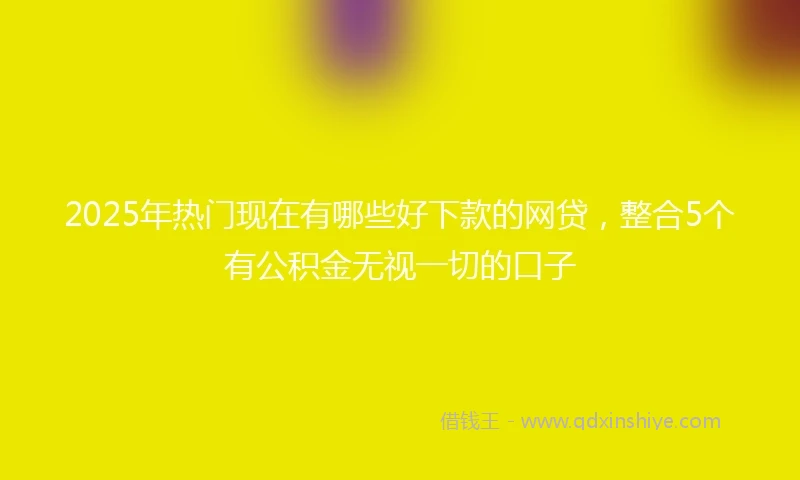 2025年热门现在有哪些好下款的网贷,整合5个有公积金无视一切的口子