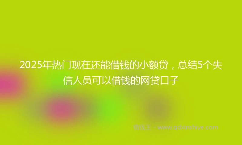 2025年热门现在还能借钱的小额贷，总结5个失信人员可以借钱的网贷口子