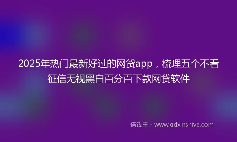 2025年热门最新好过的网贷app，梳理五个不看征信无视黑白百分百下款网贷软件