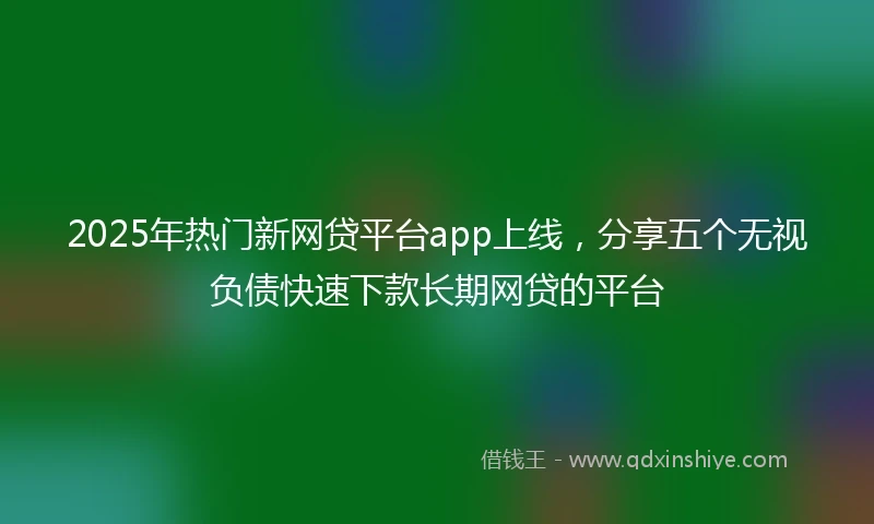 2025年热门新网贷平台app上线，分享五个无视负债快速下款长期网贷的平台