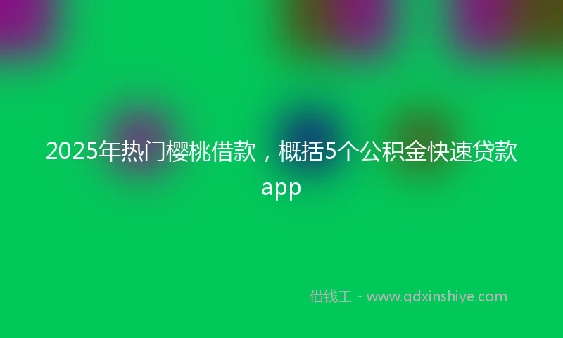 2025年热门樱桃借款，概括5个公积金快速贷款app