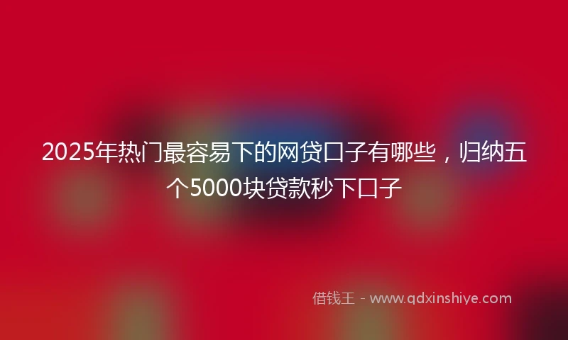 2025年热门最容易下的网贷口子有哪些，归纳五个5000块贷款秒下口子