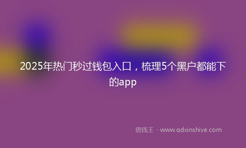 2025年热门秒过钱包入口，梳理5个黑户都能下的app