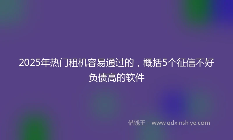 2025年热门租机容易通过的，概括5个征信不好负债高的软件