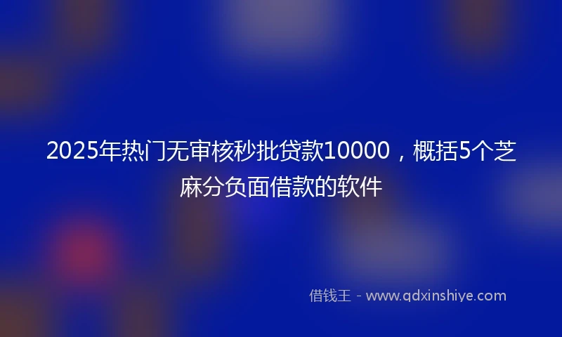 2025年热门无审核秒批贷款10000，概括5个芝麻分负面借款的软件
