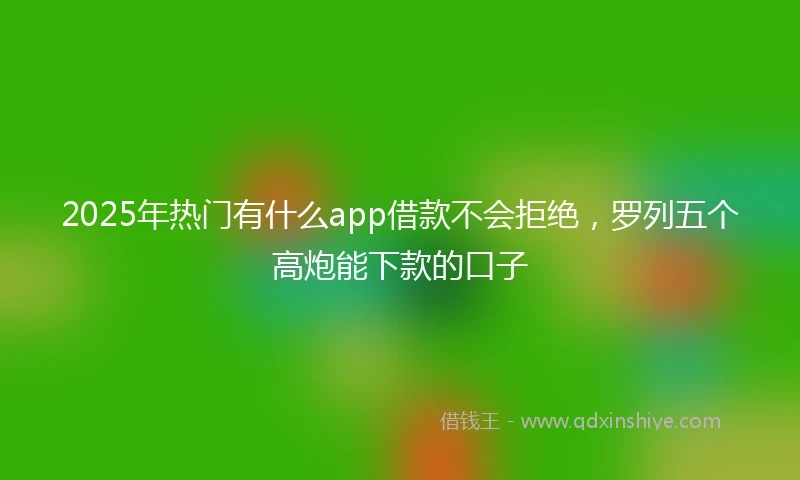2025年热门有什么app借款不会拒绝，罗列五个高炮能下款的口子