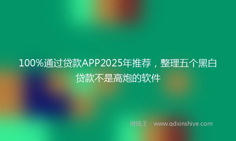 100%通过贷款APP2025年推荐，整理五个黑白贷款不是高炮的软件