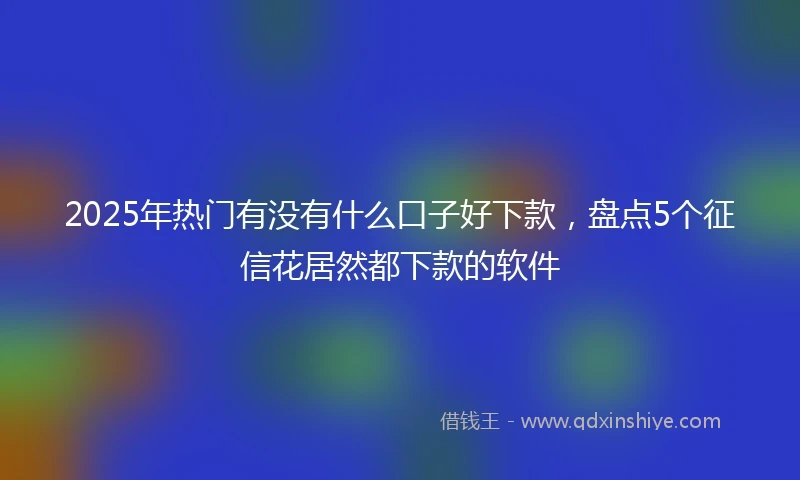 2025年热门有没有什么口子好下款，盘点5个征信花居然都下款的软件