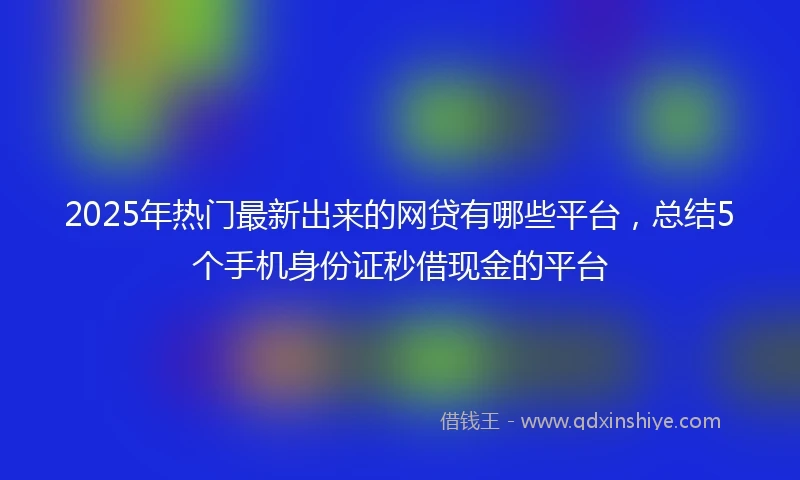 2025年热门最新出来的网贷有哪些平台，总结5个手机身份证秒借现金的平台