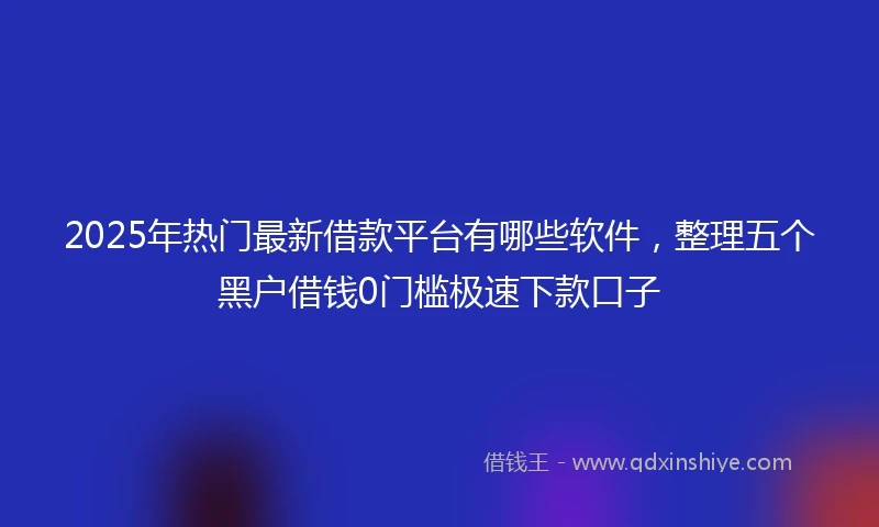 2025年热门最新借款平台有哪些软件，整理五个黑户借钱0门槛极速下款口子