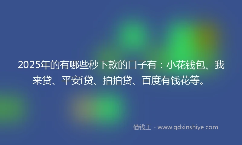 2025年的有哪些秒下款的口子有：小花钱包、我来贷、平安i贷、拍拍贷、百度有钱花等。