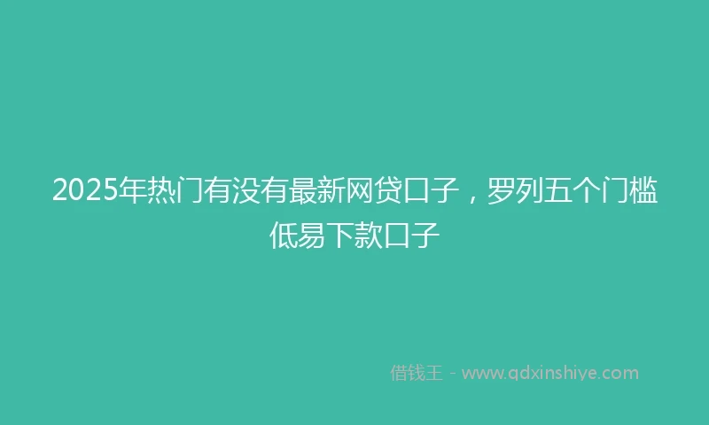2025年热门有没有最新网贷口子，罗列五个门槛低易下款口子