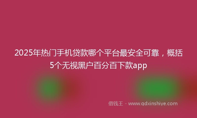 2025年热门手机贷款哪个平台最安全可靠，概括5个无视黑户百分百下款app