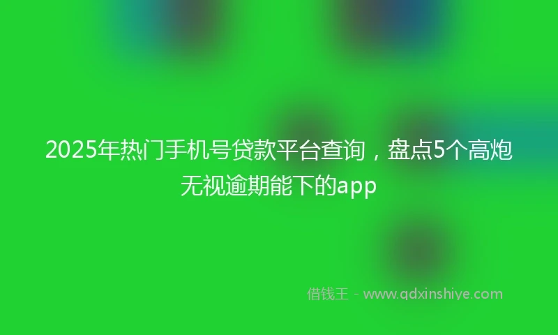 2025年热门手机号贷款平台查询，盘点5个高炮无视逾期能下的app