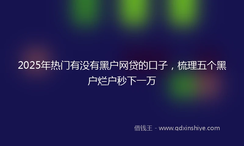 2025年热门有没有黑户网贷的口子，梳理五个黑户烂户秒下一万