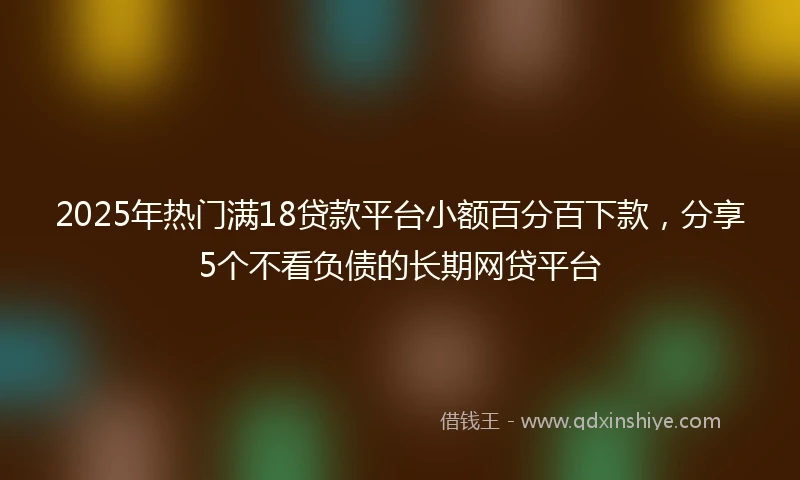 2025年热门满18贷款平台小额百分百下款,分享5个不看负债的长期网贷平台