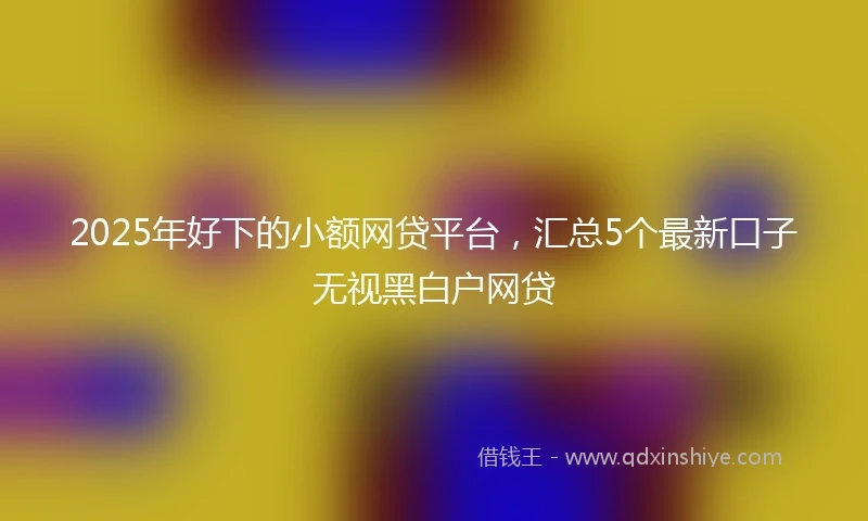 2025年好下的小额网贷平台，汇总5个最新口子无视黑白户网贷