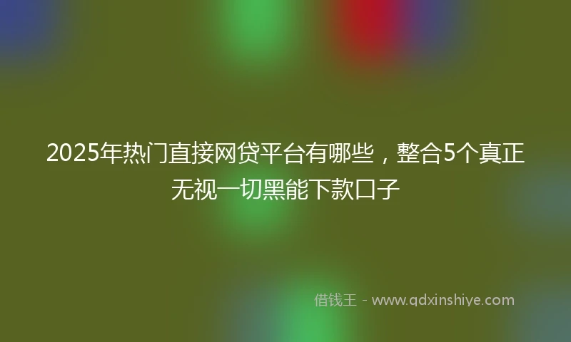 2025年热门直接网贷平台有哪些，整合5个真正无视一切黑能下款口子