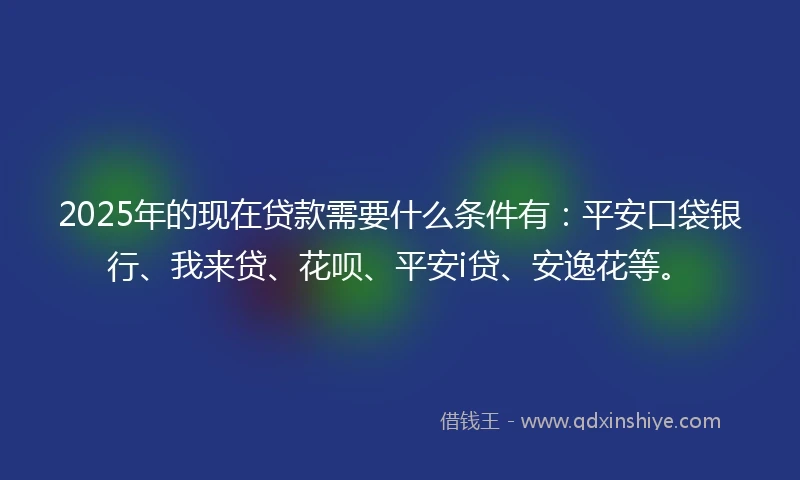 2025年的现在贷款需要什么条件有：平安口袋银行、我来贷、花呗、平安i贷、安逸花等。