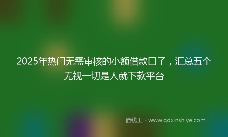 2025年热门无需审核的小额借款口子，汇总五个无视一切是人就下款平台