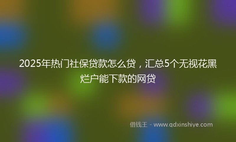 2025年热门社保贷款怎么贷,汇总5个无视花黑烂户能下款的网贷