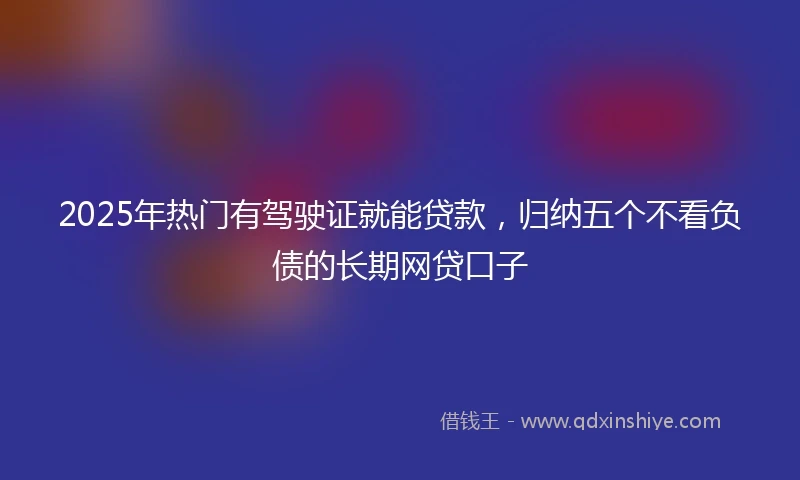 2025年热门有驾驶证就能贷款，归纳五个不看负债的长期网贷口子