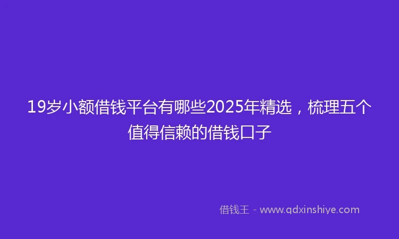 19岁小额借钱平台有哪些2025年精选，梳理五个值得信赖的借钱口子