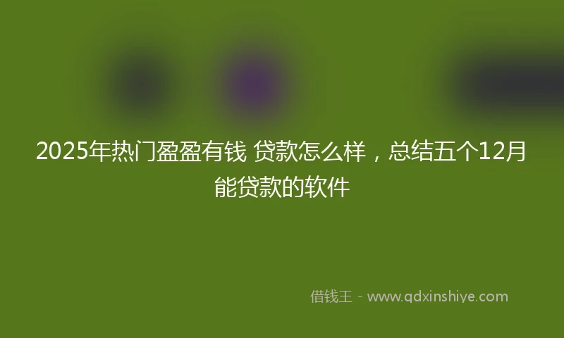 2025年热门盈盈有钱 贷款怎么样，总结五个12月能贷款的软件