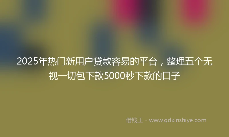 2025年热门新用户贷款容易的平台，整理五个无视一切包下款5000秒下款的口子