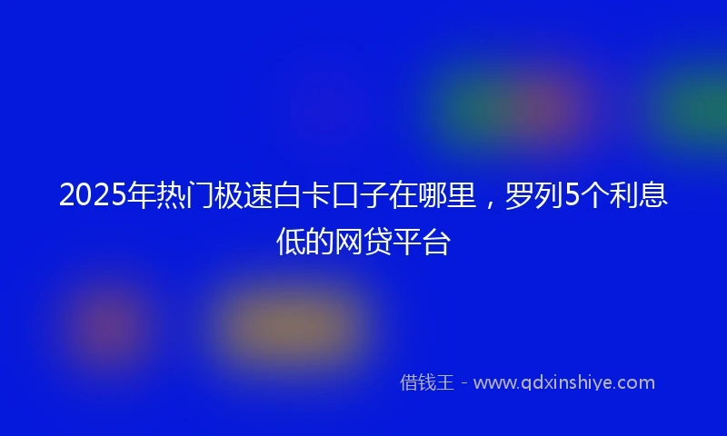 2025年热门极速白卡口子在哪里，罗列5个利息低的网贷平台
