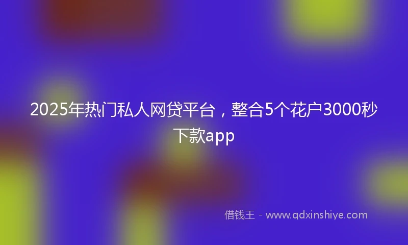 2025年热门私人网贷平台，整合5个花户3000秒下款app