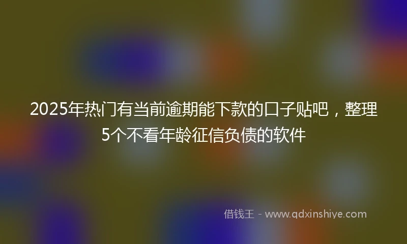2025年热门有当前逾期能下款的口子贴吧，整理5个不看年龄征信负债的软件
