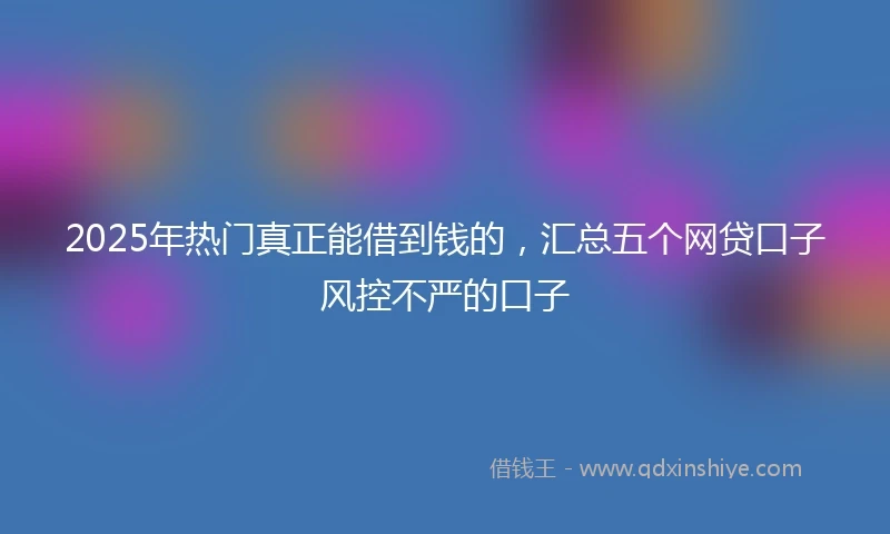 2025年热门真正能借到钱的，汇总五个网贷口子风控不严的口子