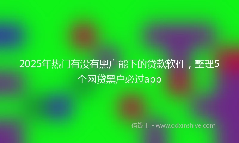 2025年热门有没有黑户能下的贷款软件，整理5个网贷黑户必过app