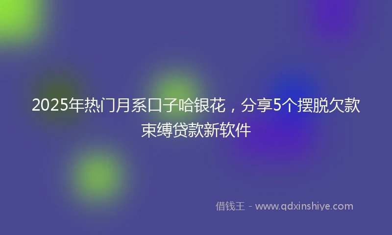 2025年热门月系口子哈银花，分享5个摆脱欠款束缚贷款新软件