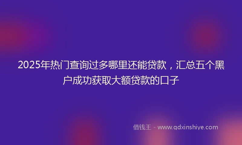 2025年热门查询过多哪里还能贷款，汇总五个黑户成功获取大额贷款的口子