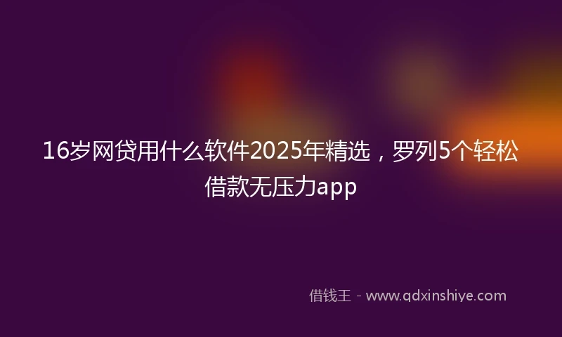 16岁网贷用什么软件2025年精选，罗列5个轻松借款无压力app