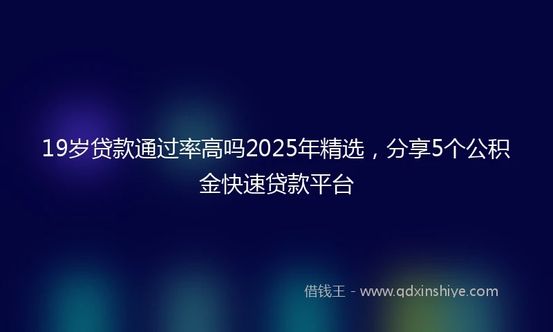 19岁贷款通过率高吗2025年精选，分享5个公积金快速贷款平台