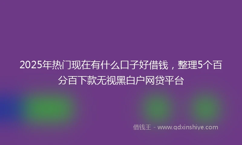 2025年热门现在有什么口子好借钱，整理5个百分百下款无视黑白户网贷平台