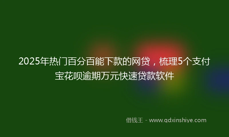 2025年热门百分百能下款的网贷，梳理5个支付宝花呗逾期万元快速贷款软件