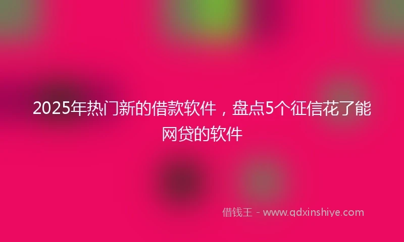 2025年热门新的借款软件，盘点5个征信花了能网贷的软件