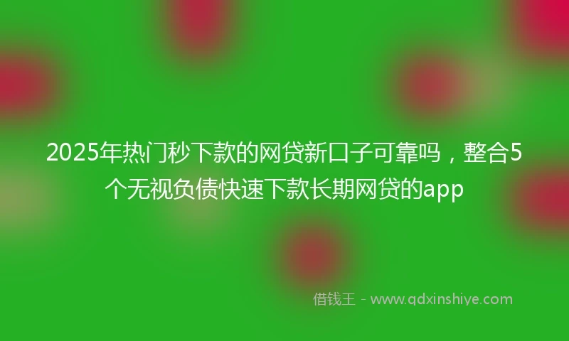 2025年热门秒下款的网贷新口子可靠吗，整合5个无视负债快速下款长期网贷的app