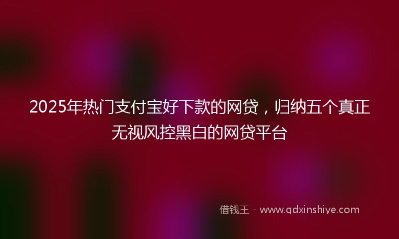 2025年热门支付宝好下款的网贷，归纳五个真正无视风控黑白的网贷平台