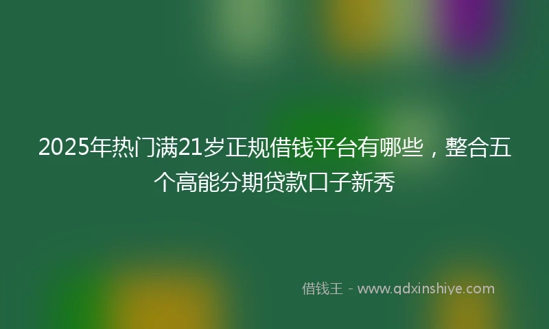 2025年热门满21岁正规借钱平台有哪些，整合五个高能分期贷款口子新秀