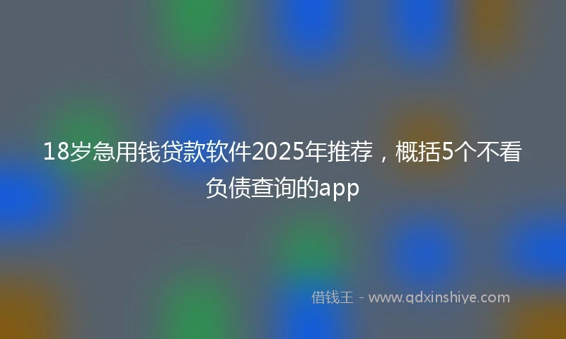 18岁急用钱贷款软件2025年推荐，概括5个不看负债查询的app