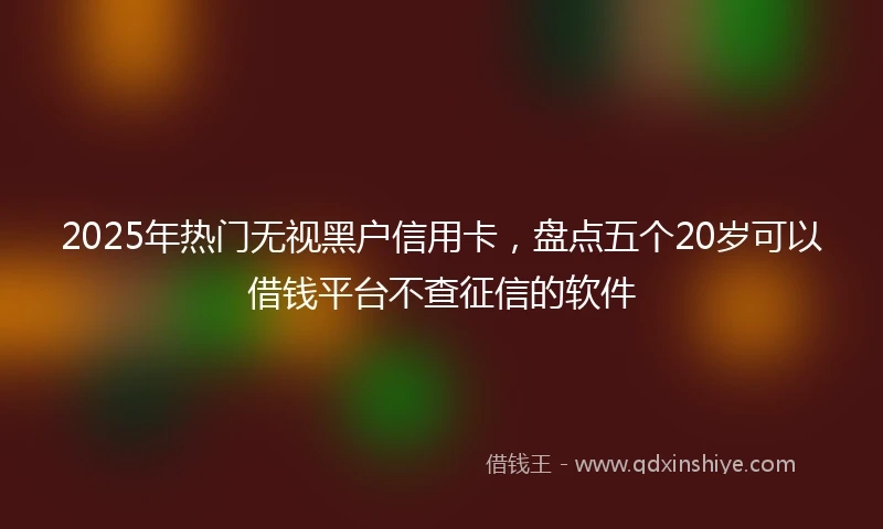 2025年热门无视黑户信用卡，盘点五个20岁可以借钱平台不查征信的软件