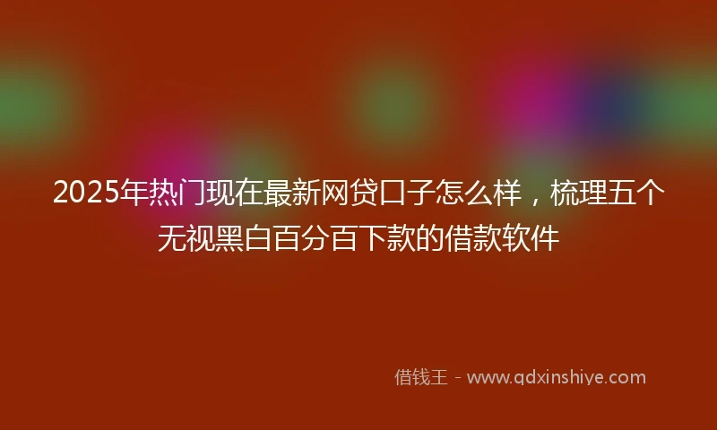 2025年热门现在最新网贷口子怎么样，梳理五个无视黑白百分百下款的借款软件